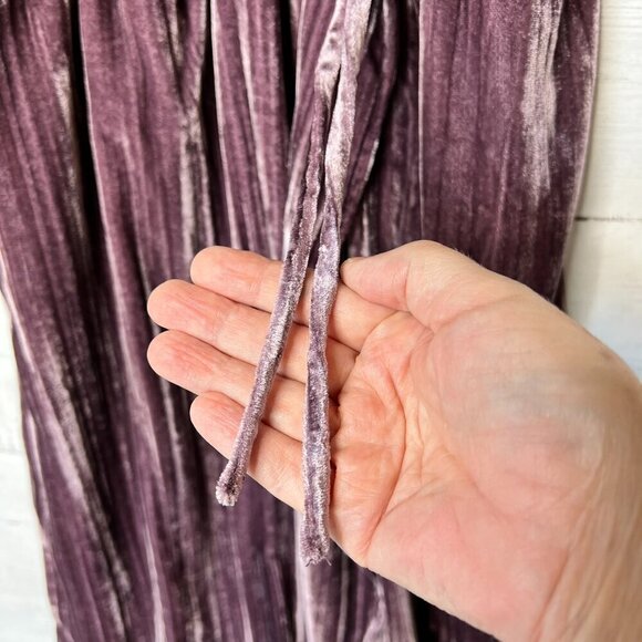 Lucky Brand Dress Womens Size XS Mauve Purple Faux Wrap Velvet Maxi Tulip Hem - Picture 8 of 16